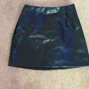 Cute vegan leather mini skirt